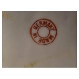 Vintage Nippon Floral Rose Knob Hand Painted Biscuit  | German Porcelain Serving Plate with Roses