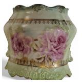 Vintage Nippon Floral Rose Knob Hand Painted Biscuit  | German Porcelain Serving Plate with Roses