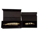 Frost Ace of Hearts Toothpick Folding Knife  & Steel Warrior Genuine Mother of Pearl Razor Pocket Knife Stainless