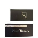 Frost Ace of Hearts Toothpick Folding Knife  & Steel Warrior Genuine Mother of Pearl Razor Pocket Knife Stainless