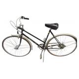 Vintage 1975 SEKAI 150 - black in color, 5-speed mountain bike.