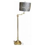 Vintage Retro Floor Lamp 60" Tall Antique Brass Metal Swing Arm