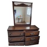 Vintage Cottage Dresser  with Mirror & 6 deep drawers