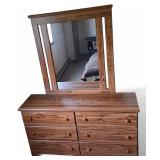 Mission-style 6-Drawer Dresser 15"W x 30" H  with a 42"Hx38"L Mirror