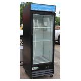 Avantco Model # 78GDC23HCB, Black Swing Glass Door Merchandiser Refrigerator With LED Light & Customizable Panel