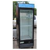 Avantco Model # 78GDC23HCB, Black Swing Glass Door Merchandiser Refrigerator With LED Light & Customizable Panel