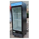 Avantco Model # 78GDC23HCB, Black Swing Glass Door Merchandiser Refrigerator With LED Light & Customizable Panel