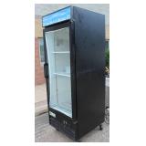 Avantco Model # 78GDC23HCB, Black Swing Glass Door Merchandiser Refrigerator With LED Light & Customizable Panel