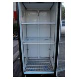 Avantco Model # 78GDC23HCB, Black Swing Glass Door Merchandiser Refrigerator With LED Light & Customizable Panel