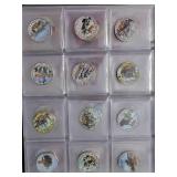 Korean War Coin  Collection - 52 Stamped (Kennedy Half Dollars) Commemorative Coins from the Koran War with History (Album). Mystic Stamp Company