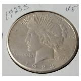 1923-S Silver Peace Dollar - VF