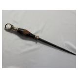 Rare F-DICK 21" long Brass BullHead Honing Sharpening Steel - Vintage from 1873-1940s.  Made in Germany