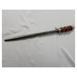 Rare F-DICK 18"long Brass BullHead Honing Sharpening Steel - Vintage from 1873-1940s,  Made in Germany