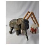 Vintage -Ladder, Drum, Elephant, Clown made by Schoenhut Company Circus in  the early 1900