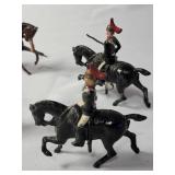 5-Vintage Precast British Horses with Soldiers. Made by JO/HILLCO.  Made in the 50
