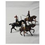 5-Vintage Precast British Horses with Soldiers. Made by JO/HILLCO.  Made in the 50