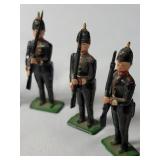 8-Vintage Black Precast British Soldiers standing guard. - Made by JO/HILLCO in the 50