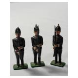8-Vintage Black Precast British Soldiers standing guard. - Made by JO/HILLCO in the 50