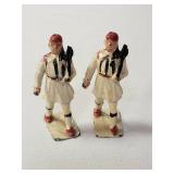 6-Vintage White Precast British Navy Soldiers standing guard. - Made by JO/HILLCO in the 50