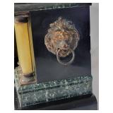 Antique Seth Thomas Adamantine 6 Pillar Mantle Clock with Lions Head Handles. Patented 1880.  No key and it is not functional. 16 1/2" L x 10 1/2" W x 5" D
