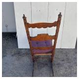 Vintage ladder-back Rocking Chair with padded seat