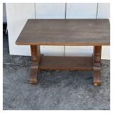 Wooden Coffee Table - Decorations on legs