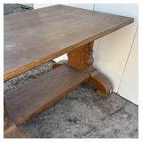 Wooden Coffee Table - Decorations on legs