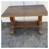 Wooden Coffee Table - Decorations on legs