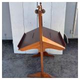 Vintage Wooden Double-Sided Library Desk / Voting Booth