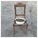 Old chair plant stand