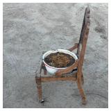 Old chair plant stand