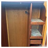 A Retro Birds Eye Maple Wardrobe Cabinet by Durable Suites LTD