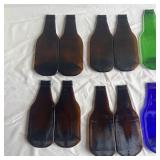 Melted Glass Bottle Double Spoon Rests Lot of 8