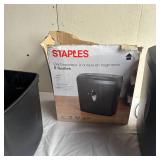 Staples Paper Shredder and Small Trash Can
