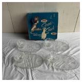 8 Piece Anchor Hocking Snack Plates with Cups - Glass with box