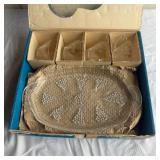 8 Piece Anchor Hocking Snack Plates with Cups - Glass with box