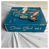 8 Piece Anchor Hocking Snack Plates with Cups - Glass with box