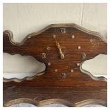 Vintage Wooden Clock with Shelf