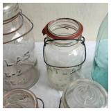Vintage Canning Jars - lot - some with Glass Lids
