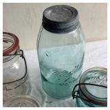 Vintage Canning Jars - lot - some with Glass Lids