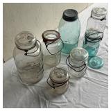 Vintage Canning Jars - lot - some with Glass Lids