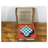 Peg Puzzle Solitaire Vintage Board Game by Milton Bradley Co
