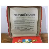 Peg Puzzle Solitaire Vintage Board Game by Milton Bradley Co