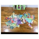 Cutout Dolls - 3 Little Girls and clothes - Vintage