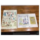 Antique Paper Doll Cutouts with Clothes - Exact Replica of Museum Collection of 1800
