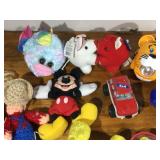 Lot of toys - Tiger flashlight, Kissing pigs, Barbie, Mickey Mouse, Baseball, Mini-stuffed animals, little animals and people