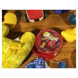 Lot of toys - Tiger flashlight, Kissing pigs, Barbie, Mickey Mouse, Baseball, Mini-stuffed animals, little animals and people