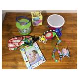 Toys, Baby Photo Frame, Makeup bag, pin, tambourine