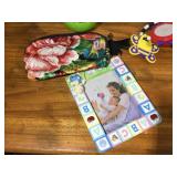Toys, Baby Photo Frame, Makeup bag, pin, tambourine