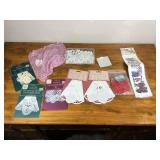 Lot of Sewing & Craft Supplies - Doilies, Iron-On Transfers, 3D Letters